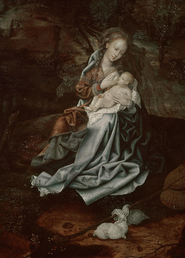 Rest on the Flight into Egypt -detail-, 1520-1530, Flemish School, Oil on panel, P01613. Painting by Joachim Patinir -c 1480-1524- Rest on the Flight into Egypt -detail-, 1520-1530, Flemish School, Oil on panel, P01613. Painting by Joachim Patinir -c 1480-1524-
