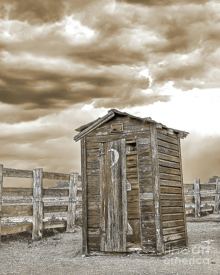 Rest Stop, Outhouse, Sepia, Seligman, Arizona Photograph by Don Schimmel