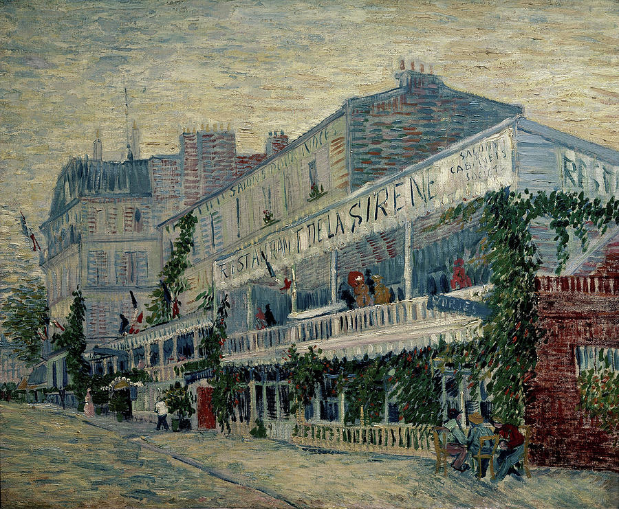 Restaurant de la Sirene at Asnieres - 1887 - 54x65 cm - oil on canvas. Painting by Vicent Van Gogh -1853-1890-