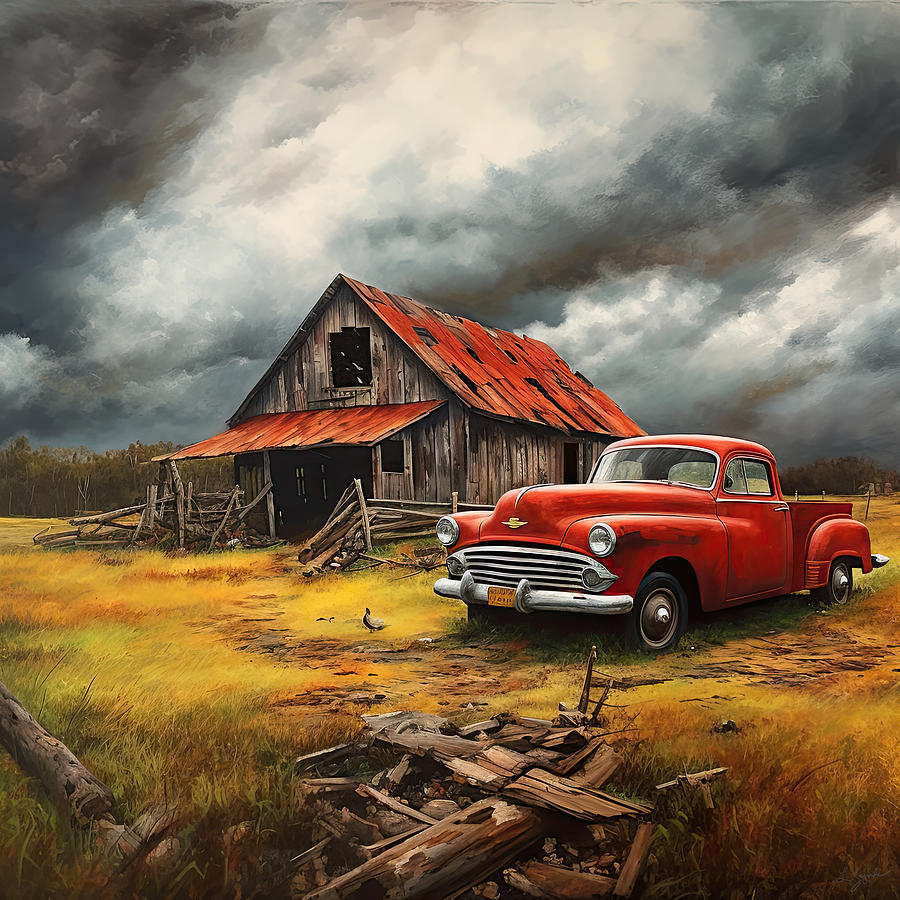 Restful View-Farm Scene Paintings Painting by Lourry Legarde