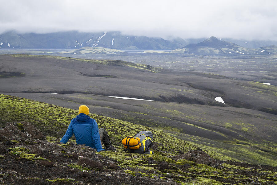 Resting hiker in Icelands highland Photograph by [Hans Henning Wenk]