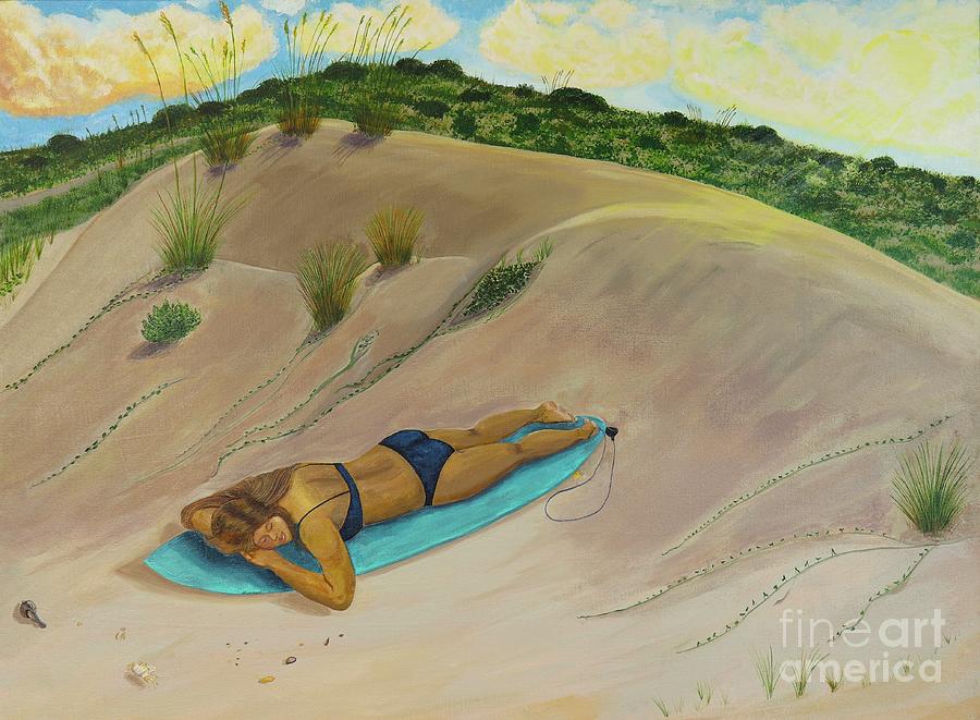Resting in the Dunes Painting by Jenn C Lindquist