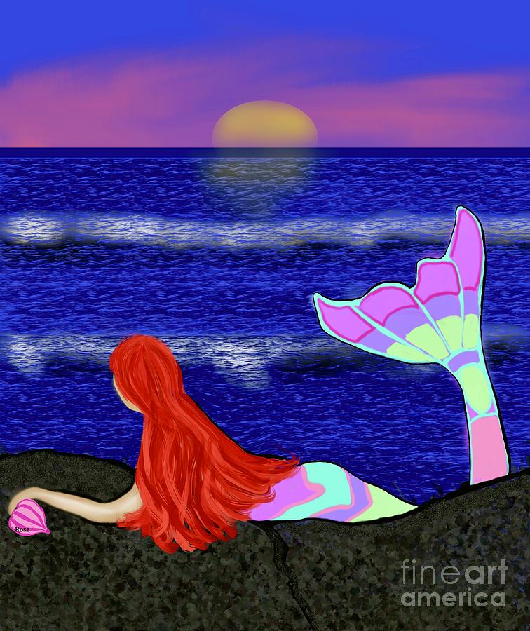 Resting mermaid Digital Art by Elaine Hayward