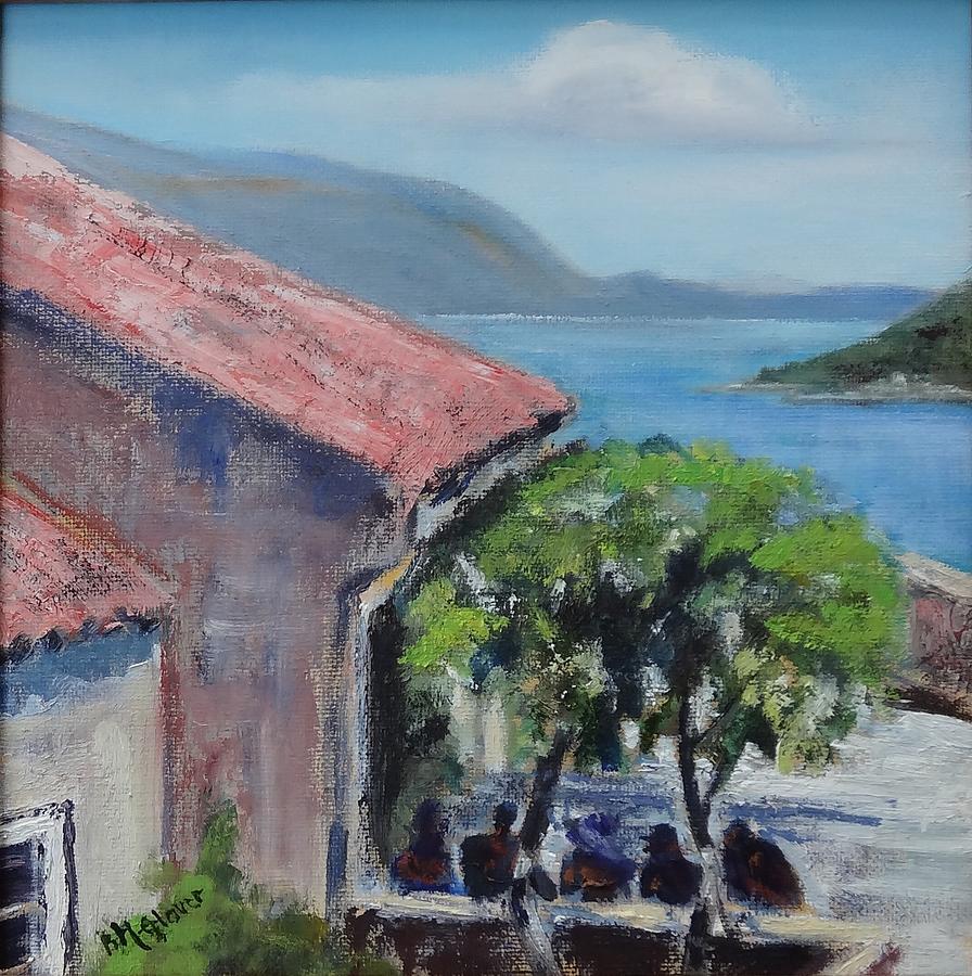 Resting During the Dubrovnik Wall Walk Painting by Barbara Hammett Glover