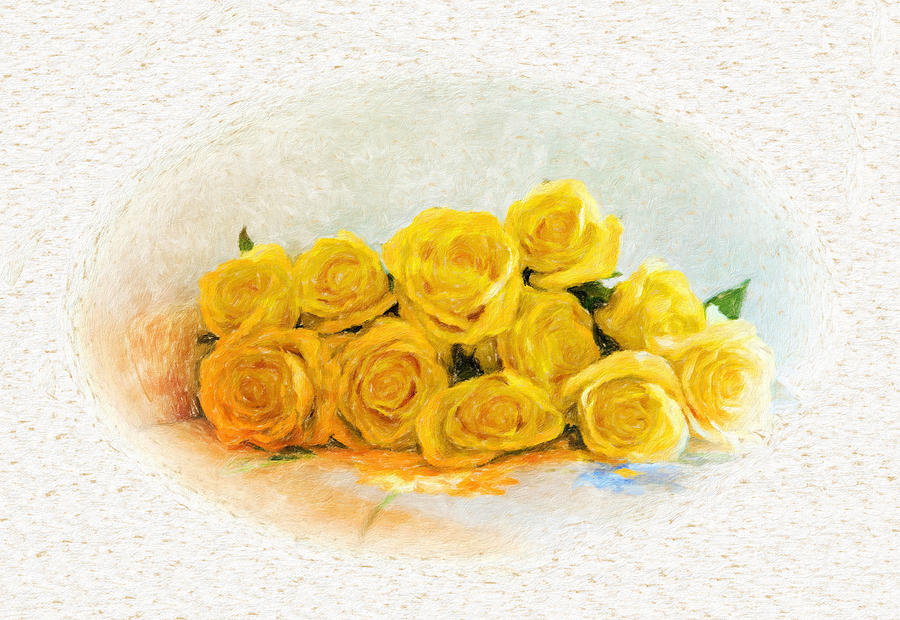 Resting Yellow Roses Photograph by Diane Lindon Coy