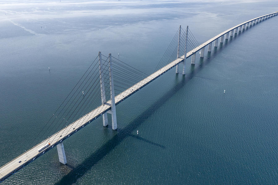 Øresund, Öresund Bridge connecting Sweden with Denmark Photograph by 4fr