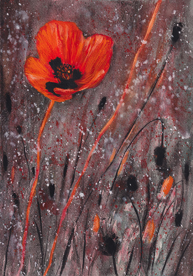 Flower Painting - Resurrection Poppy by Darkstars Art