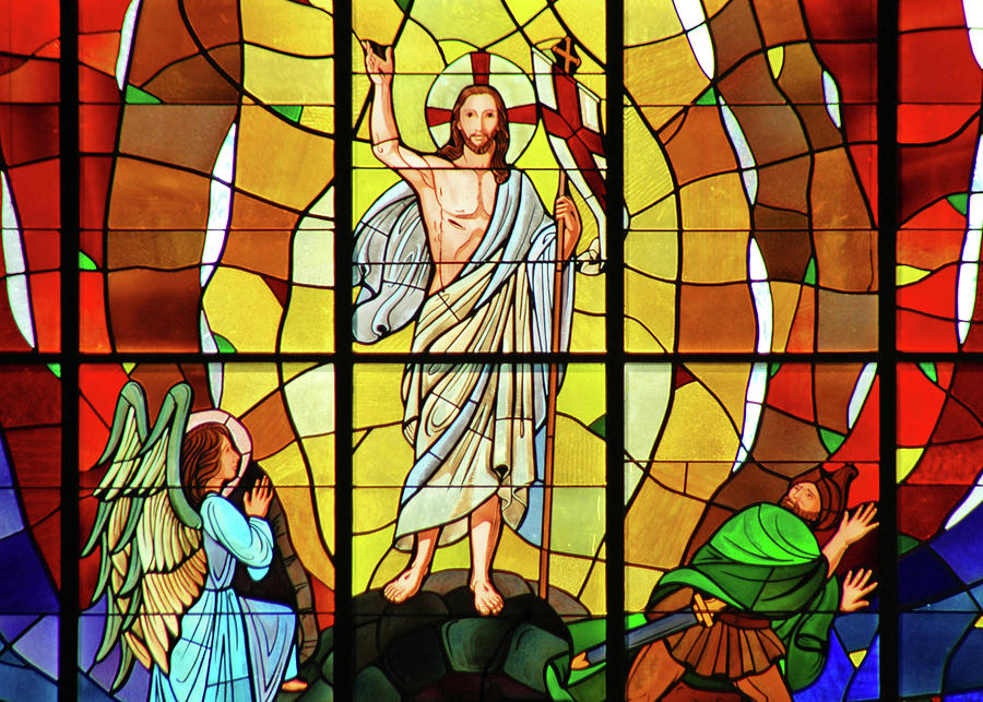 resurrection stained glass