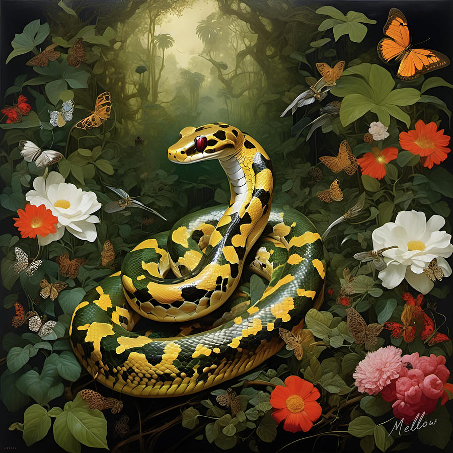 Reticulated Python Digital Art by Mellow Art - Fine Art America