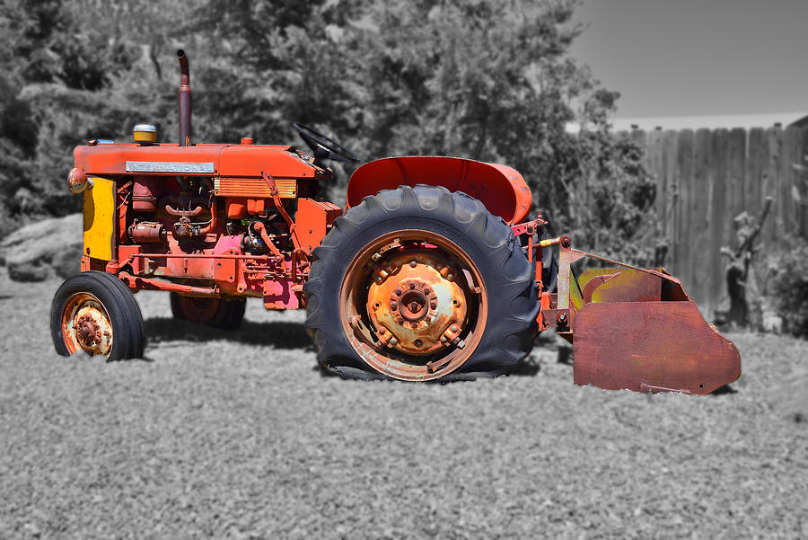 Retired Red Tractor Photograph by Richard J Cassato