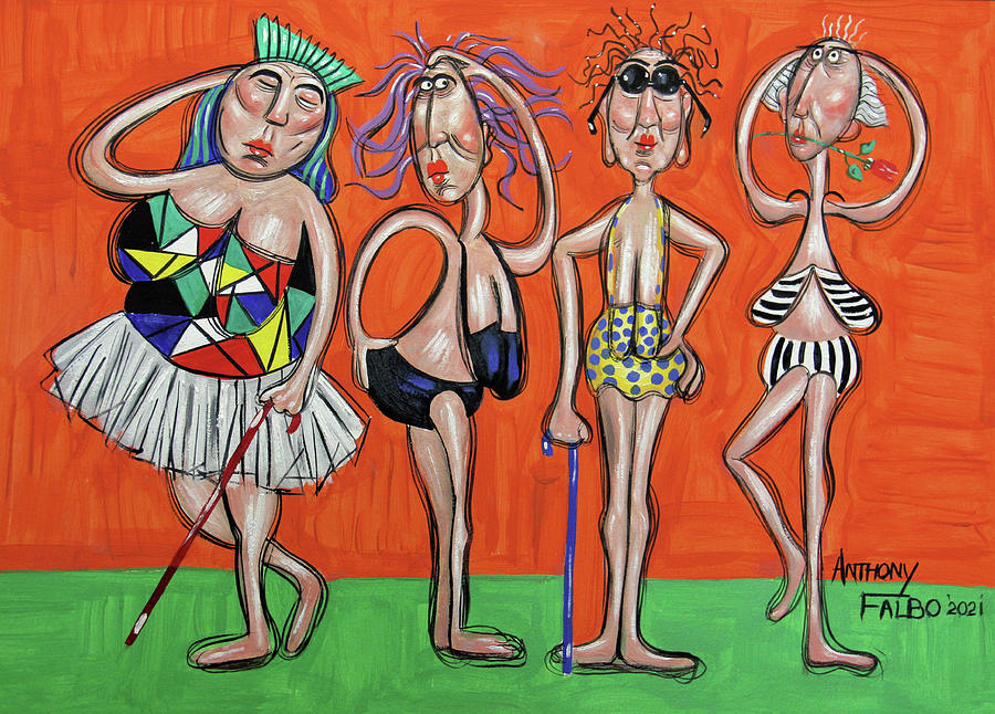 Retired Swimsuit Models Painting by Anthony Falbo