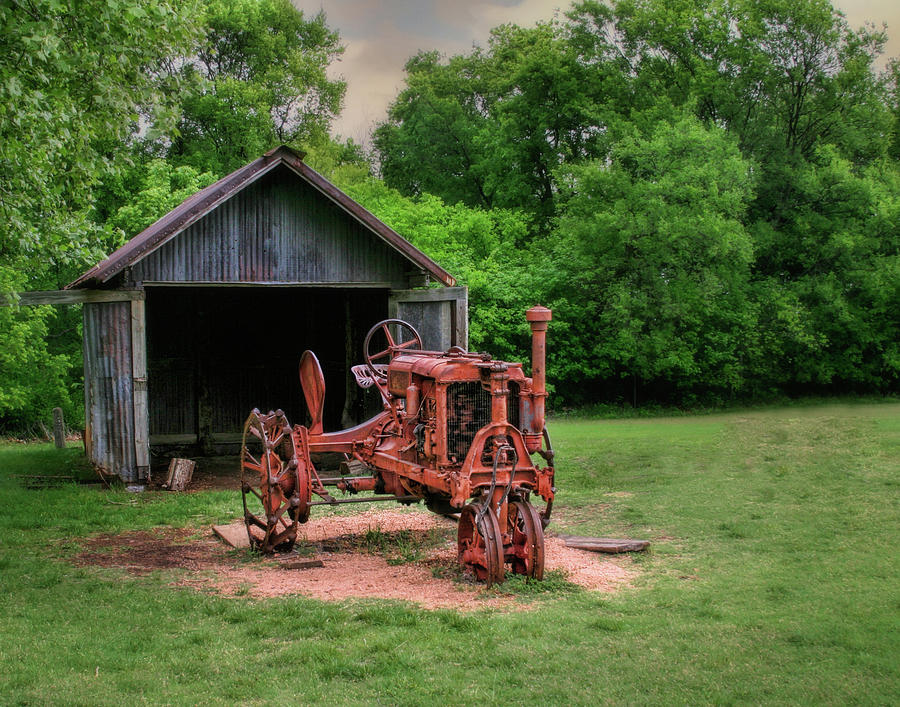 Retired Tractor and Shed Photograph by David and Carol Kelly | Pixels