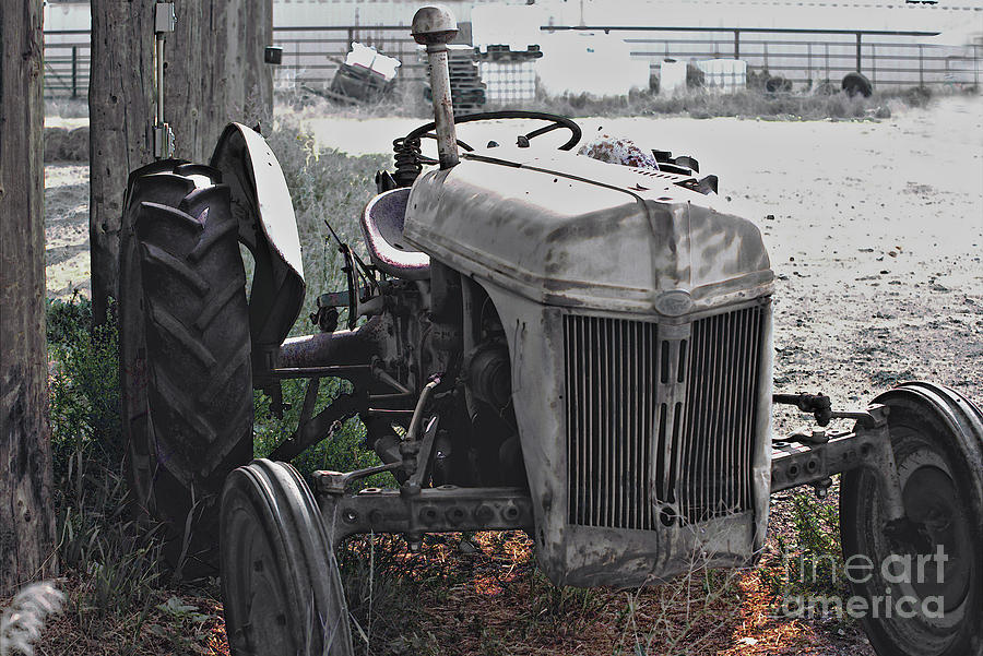Retired Tractor Mixed Media by Kae Cheatham