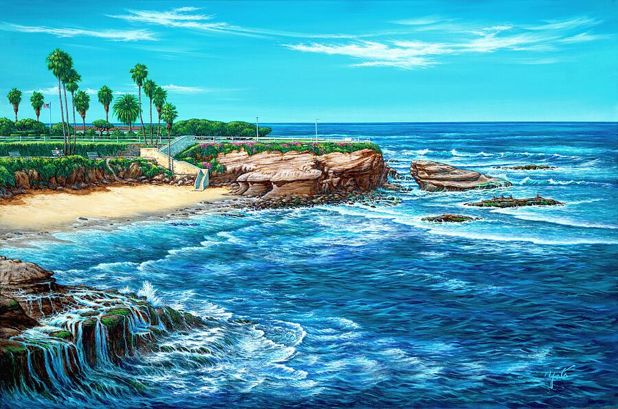 San Diego, Retirement at La Jolla Cove Painting by John YATO