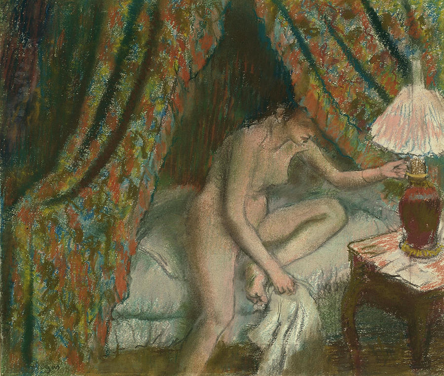 Retiring, circa 1883 Pastel by Edgar Degas