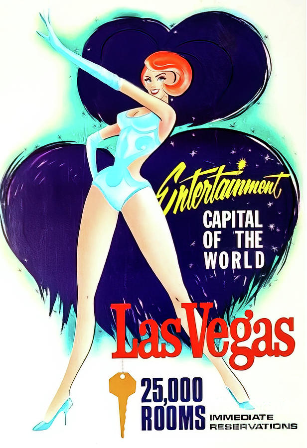 Reto Las Vegas Entertainment Poster 1964 Drawing by M G Whittingham