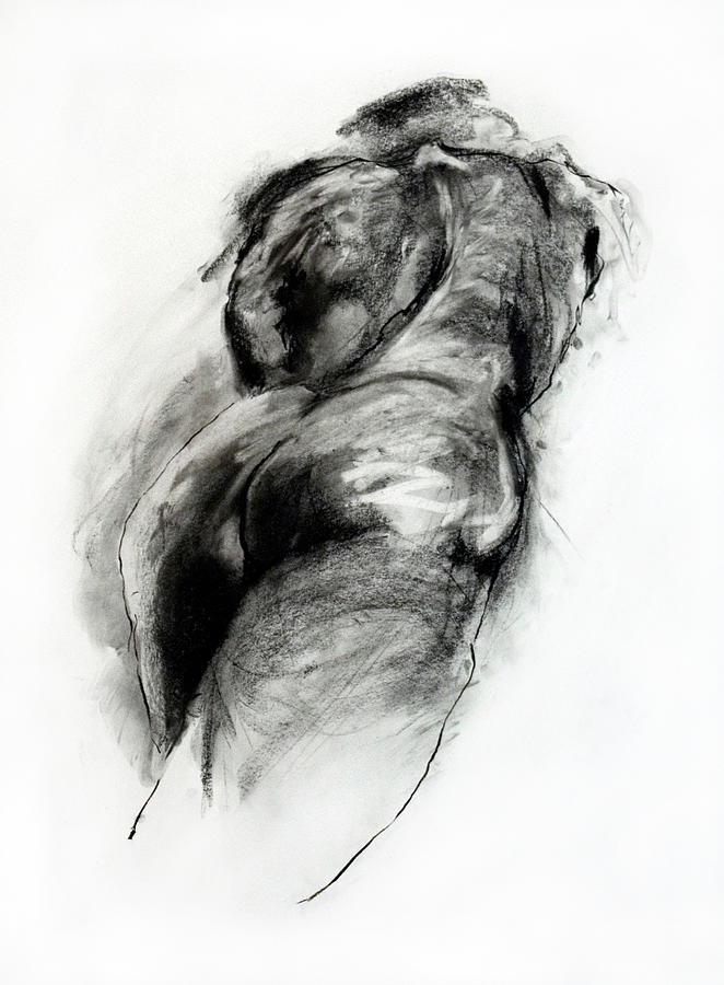 Retreating Figure Drawing by AnneKarin Glass