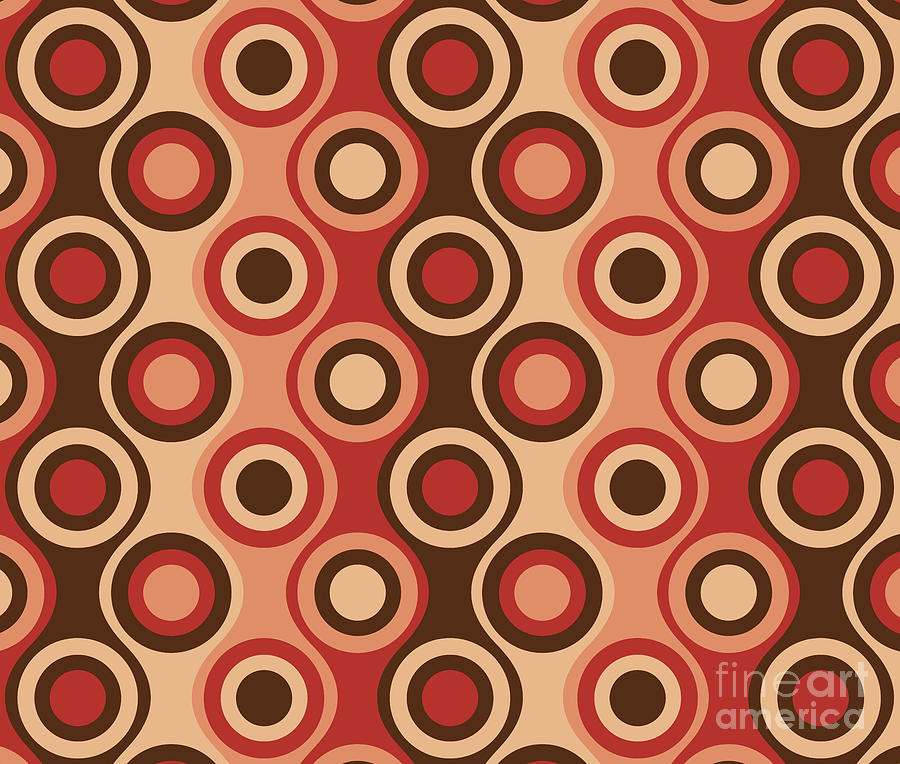 Retro 1970's Style Seventies Vintage Pattern Digital Art by Inspired Images