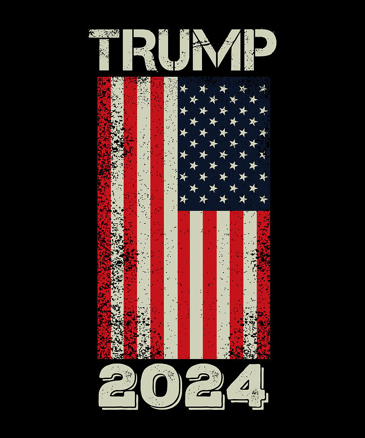 Retro 2024 Trump USA Flag American Re-eleciton Digital Art by P A ...