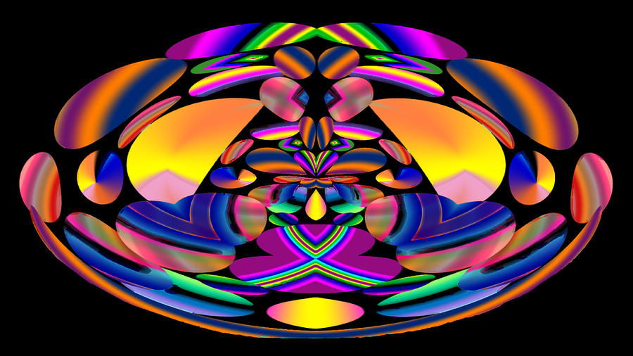 Retro Abstract Floating Bowl Digital Art by Ronald Mills