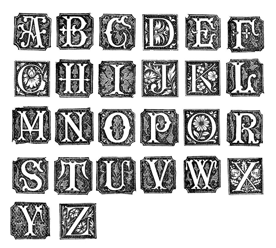 Retro Alphabet Letters Drawing by Duncan1890