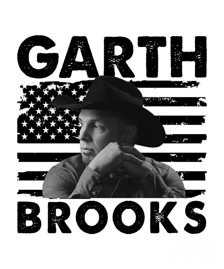 Garth Brooks Digital Art - Retro American Flag Garth Brooks Gift Men Women by Notorious Artist