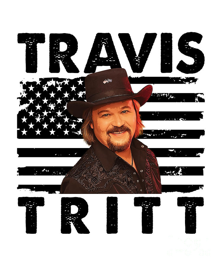 Travis Tritt Digital Art - Retro American Flag Travis Tritt Gift Men Women by Notorious Artist