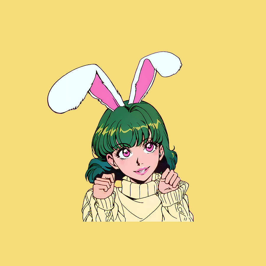 Retro Anime Bunny Woman Digital Art by Minki Artsy - Fine Art America