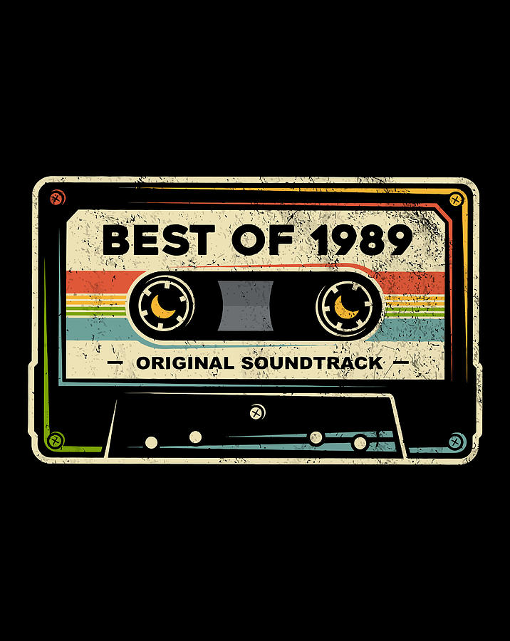 Retro Best Of 1989 Mixtape Vintage 30Th Birthday Cassette Digital Art ...