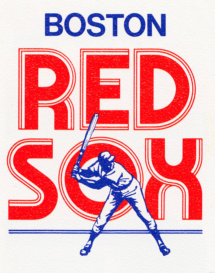 Retro Boston Red Sox Art Mixed Media by Row One Brand