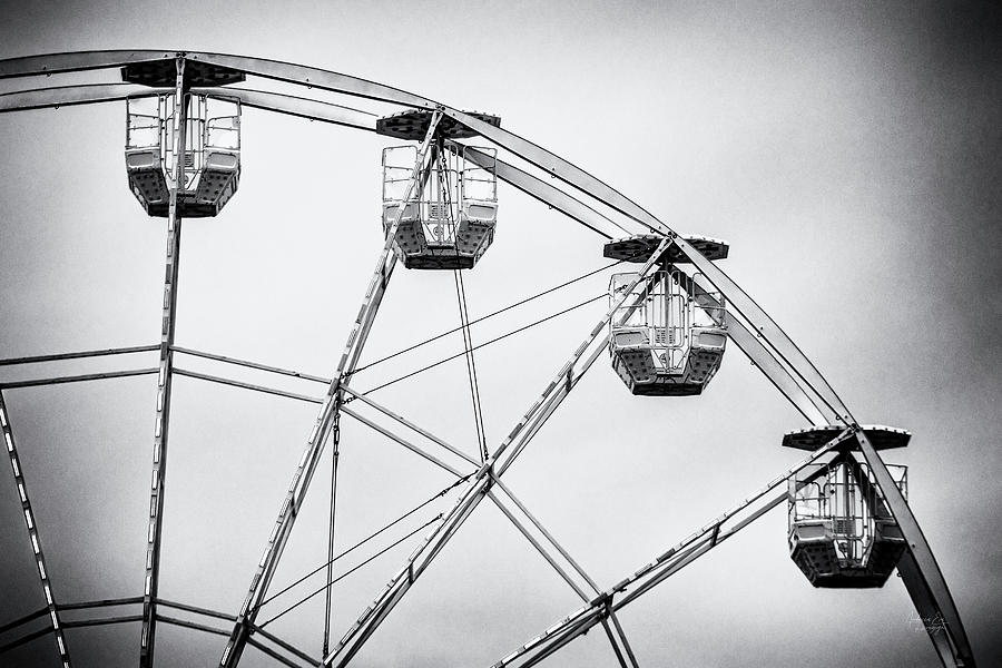 Retro Carnival Ferris Wheel in Black and White Photograph by Andreea Eva Herczegh