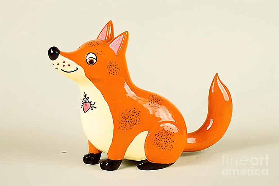 Fox Painting - Retro Cartoon Fox by N Akkash