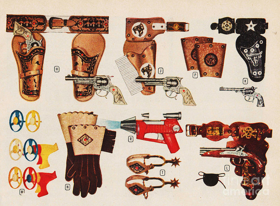 Retro Catalog Toy Play Guns  Digital Art by Sally Edelstein