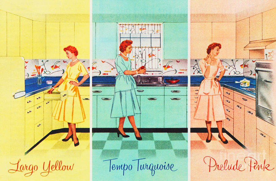 Retro Color For Your Kitchen Mixed Media by Sally Edelstein