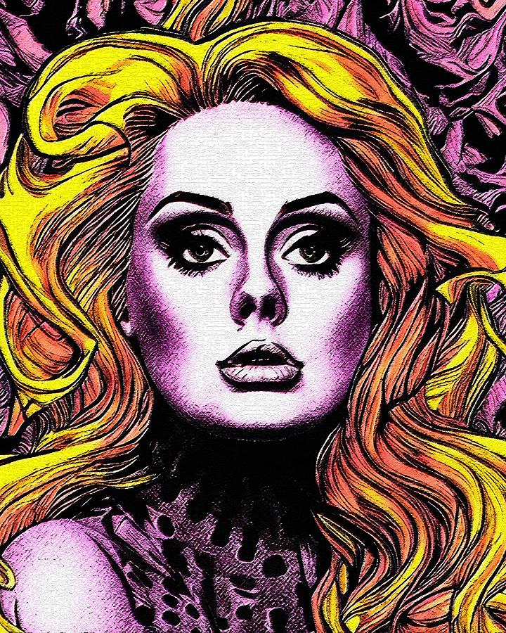 Retro Comic Style Artwork Highly Detailed Adele 2 Digital Art by