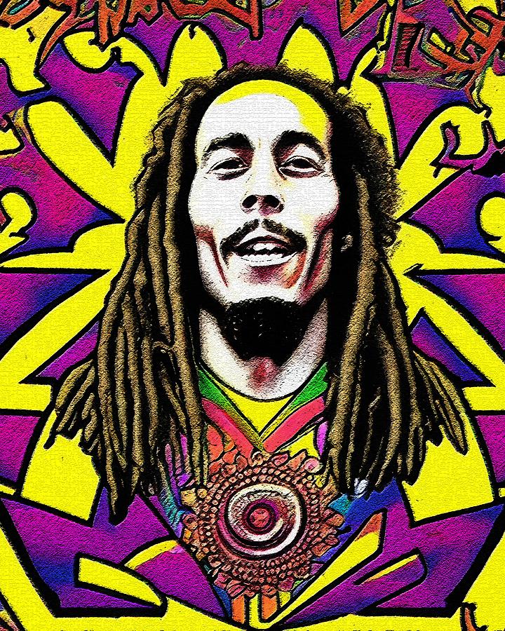 Retro Comic Style Artwork Highly Detailed Bob Marley 2 Digital Art by ...