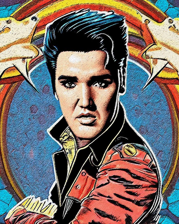 Retro Comic Style Artwork Highly Detailed Elvis Presley 14 Digital Art ...