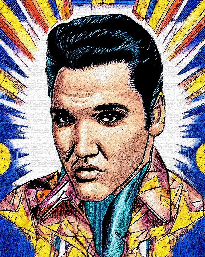 Retro Comic Style Artwork Highly Detailed Elvis Presley 3 Digital Art ...