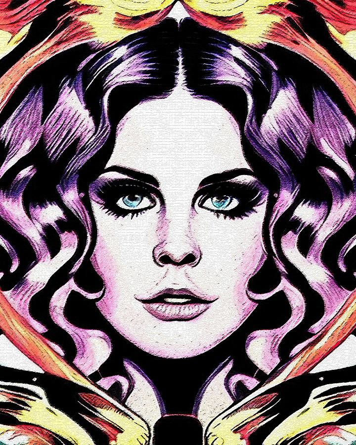 Retro Comic Style Artwork Highly Detailed Lana Del Rey 14 Digital Art ...