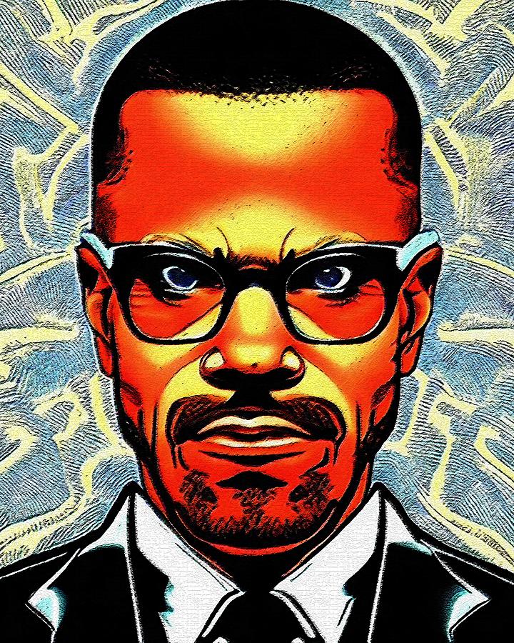 Retro Comic Style Artwork Highly Detailed Malcolm X 1 Digital Art by ...