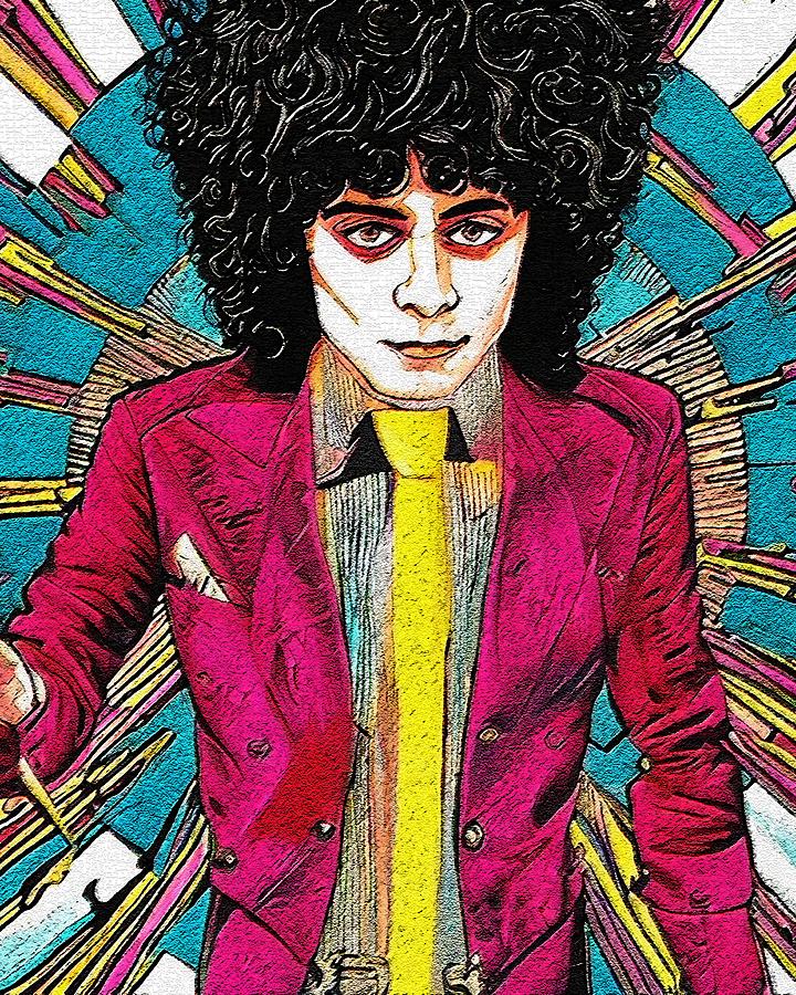 Retro Comic Style Artwork Highly Detailed Marc Bolan 10 Digital Art By ...