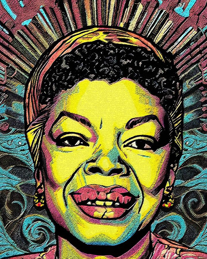 Retro Comic Style Artwork Highly Detailed Maya Angelou 12 Digital Art ...