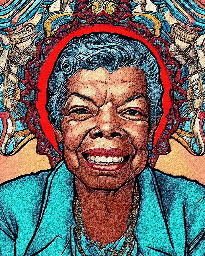 Retro Comic Style Artwork Highly Detailed Maya Angelou 14 Digital Art ...