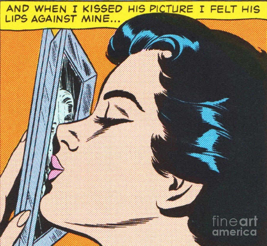 Retro Comics The Kiss  Digital Art by Sally Edelstein