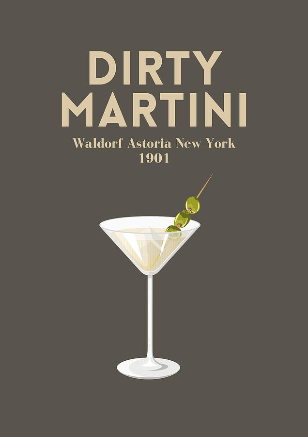 Retro Dirty Martini Cocktail Digital Art By Febraio Design - Pixels