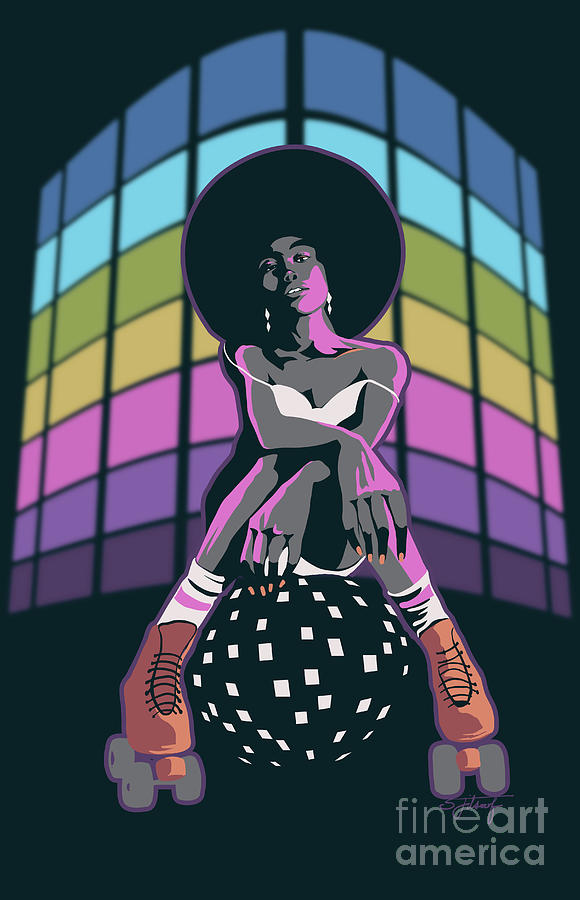 Retro Disco Roller Queen Painting by Sassan Filsoof