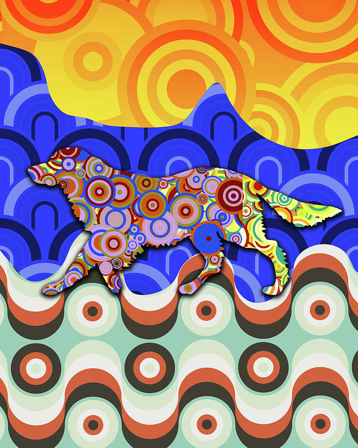 Retro Dog On The Beach Digital Art by Dan Sproul Retro Dog On The Beach Digital Art by Dan Sproul