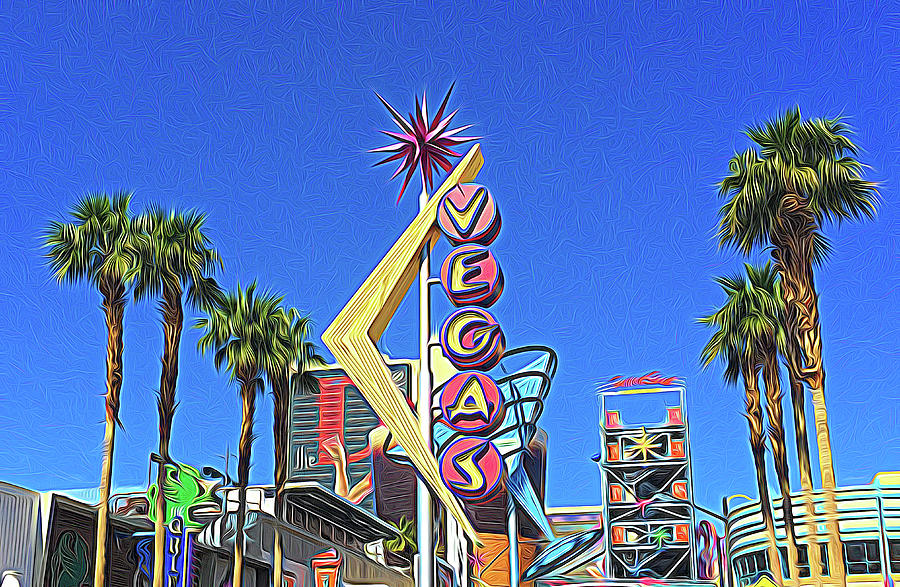 Retro Downtown Las Vegas Sign Photograph by Debra Martz