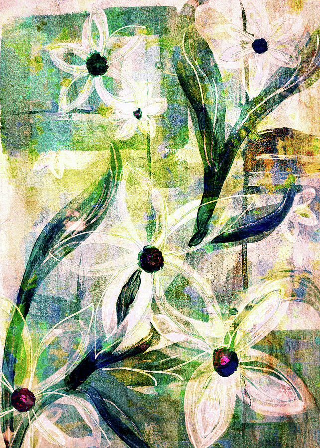 Retro Floral Mixed Media by Sherrie Triest