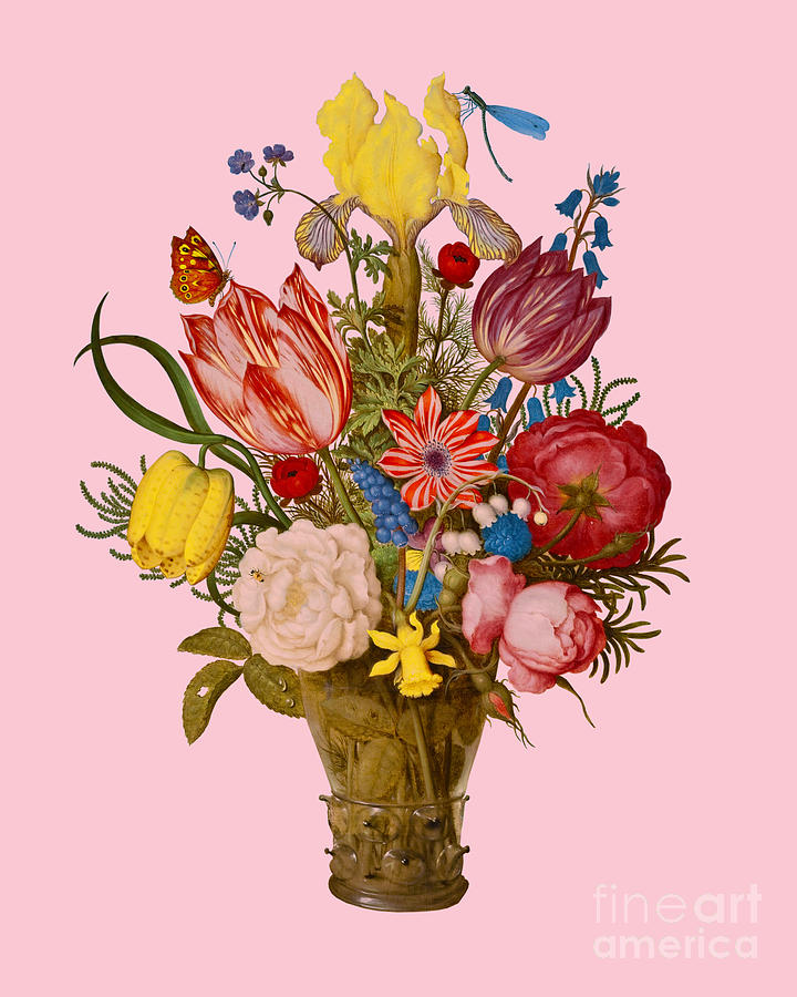 Flower Digital Art - Retro Flowers by Madame Memento